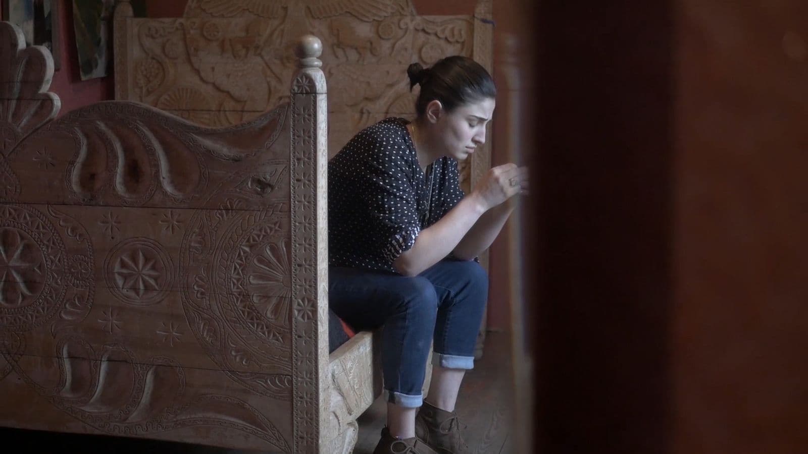 Frame from THE MEN’S LAND film