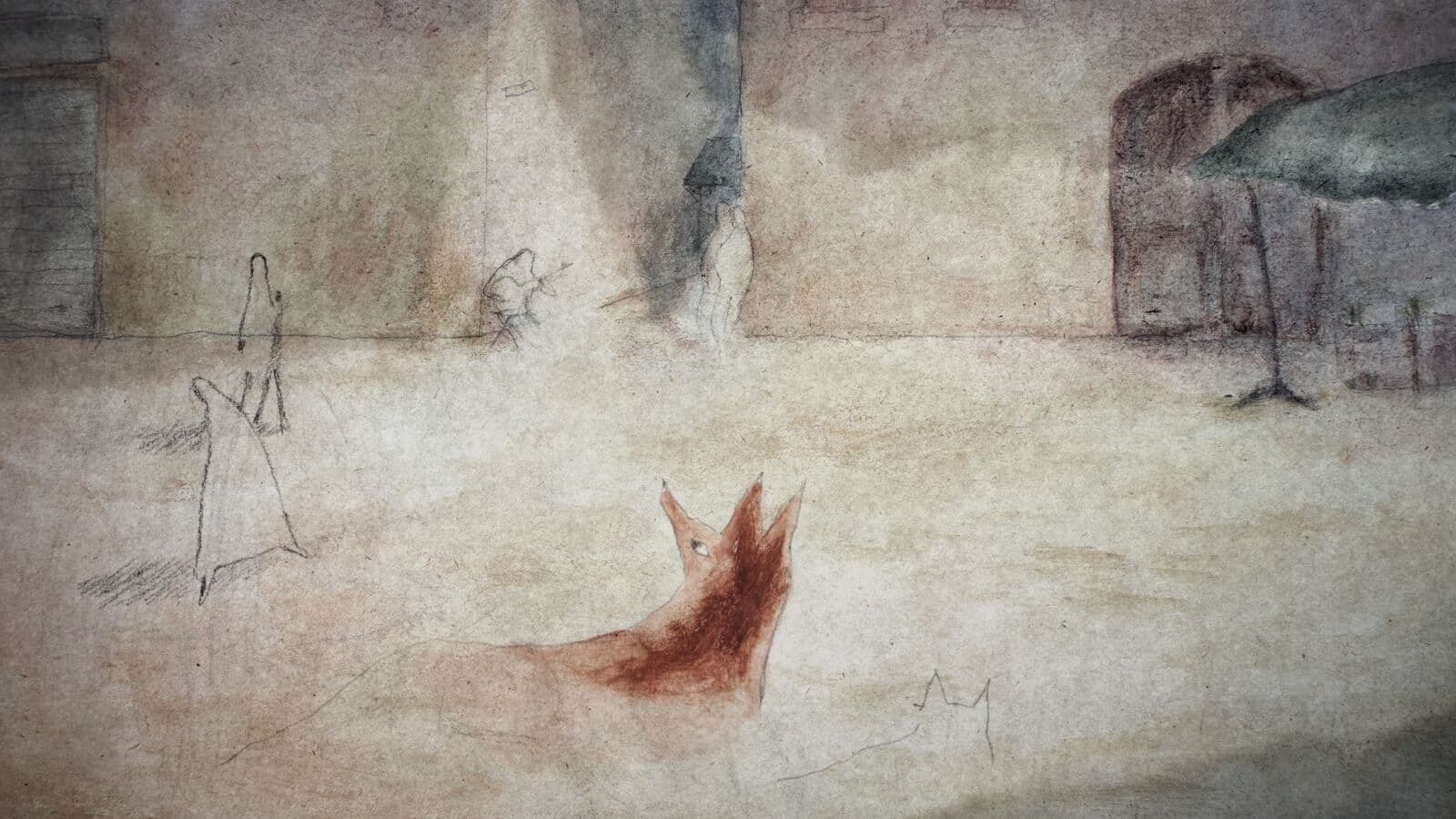 Frame from LE CHAT, LE RENARD ET LE LOUP film